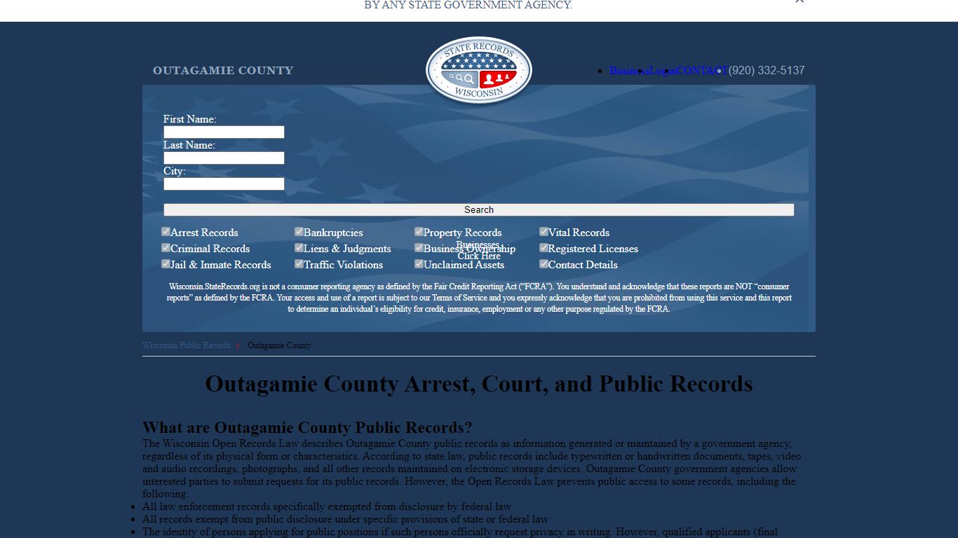 Outagamie County Arrest, Court, and Public Records