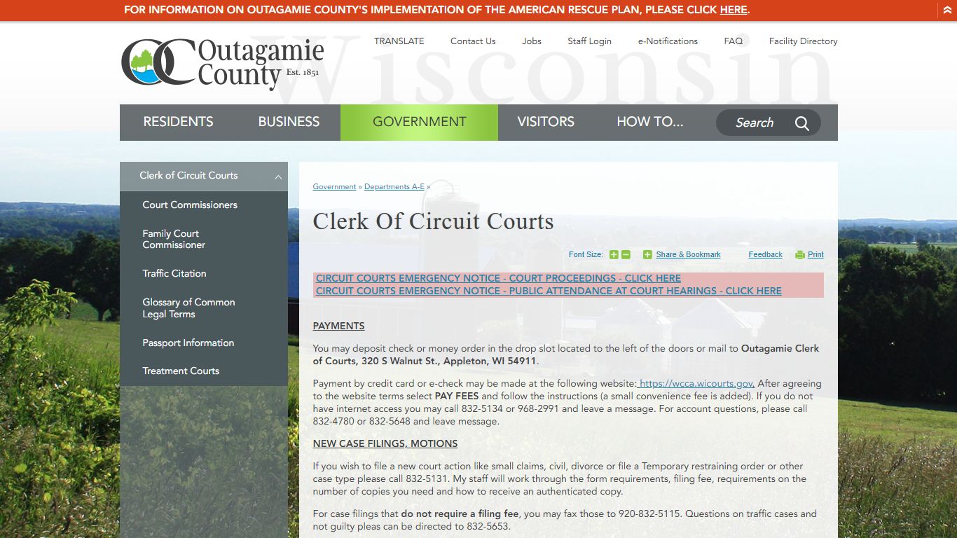 Clerk of Circuit Courts | Outagamie County, WI