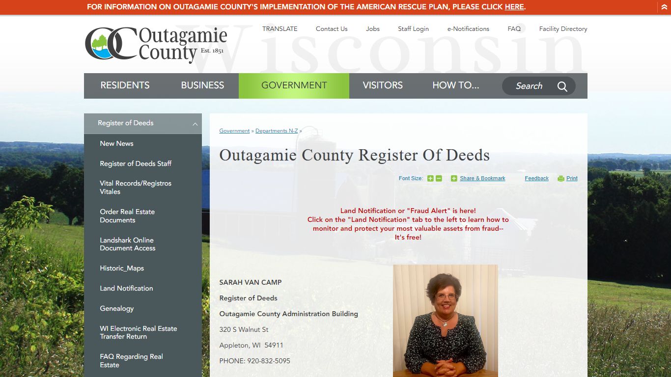 Outagamie County Register of Deeds | Outagamie County, WI
