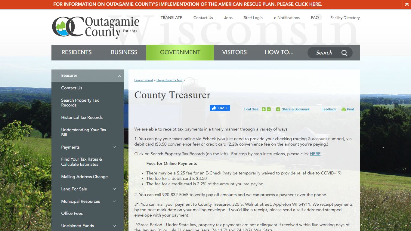 County Treasurer | Outagamie County, WI